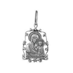 Серебряная ладанка с чернением Богородица, 1.50